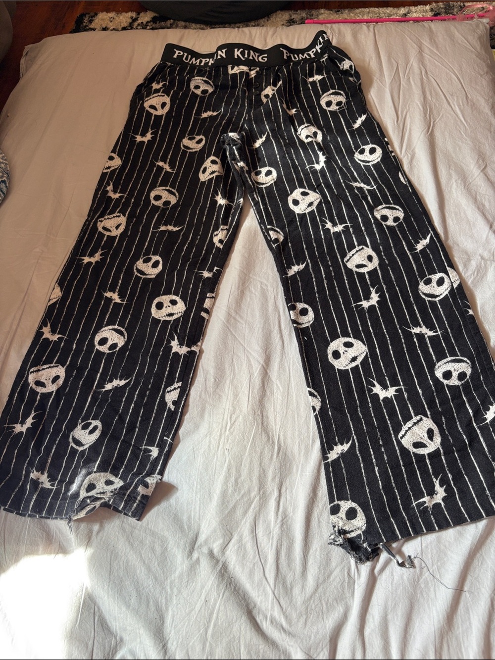 Disney White and Black Pumpkin King Elastic Waistband Shorts